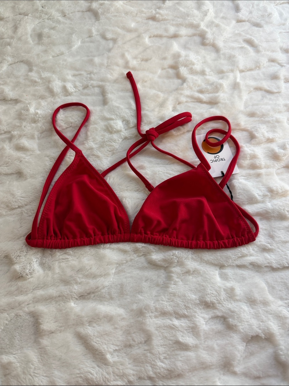Tropic OF C Red Triangle Bikini Top Size Large .